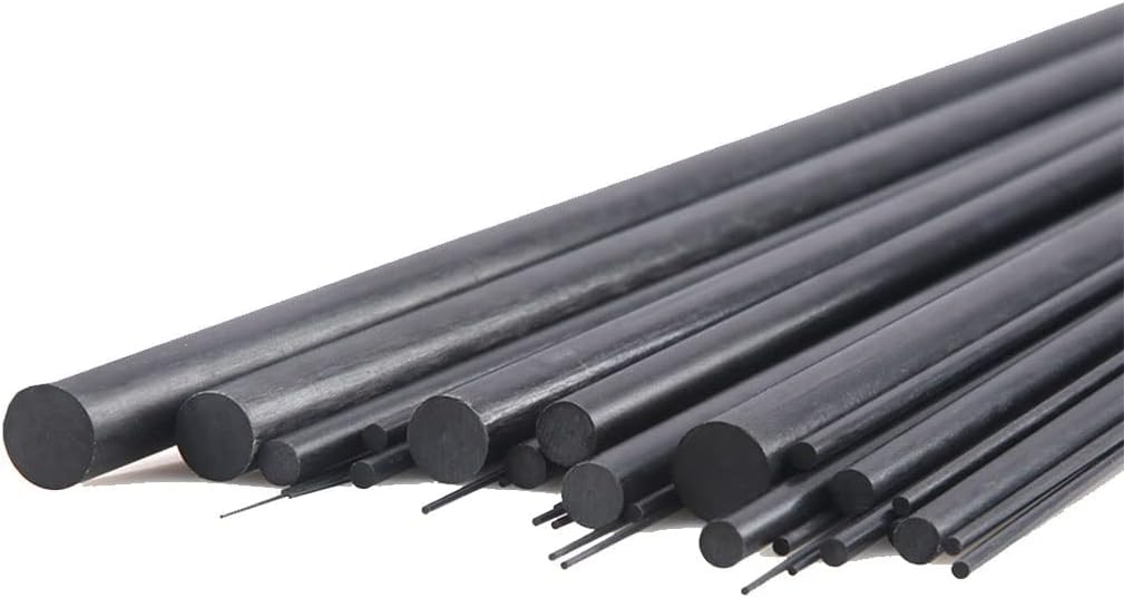 8pcs / Lot Tiges De Fibre De Carbone pour Avion Rc Outil Bricolage Tube D’Aile Bras Quadricoptère 1mm 1.5mm 2mm 3mm 4mm 5mm 7mm 8mm 9mm (1mètre) Tige De Carbone, 2mm