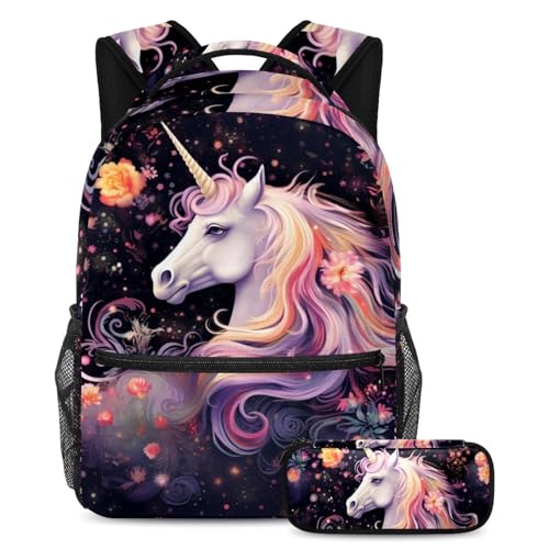Sac d'école licorne ergonomique pour soulager le dos des adolescents chargés