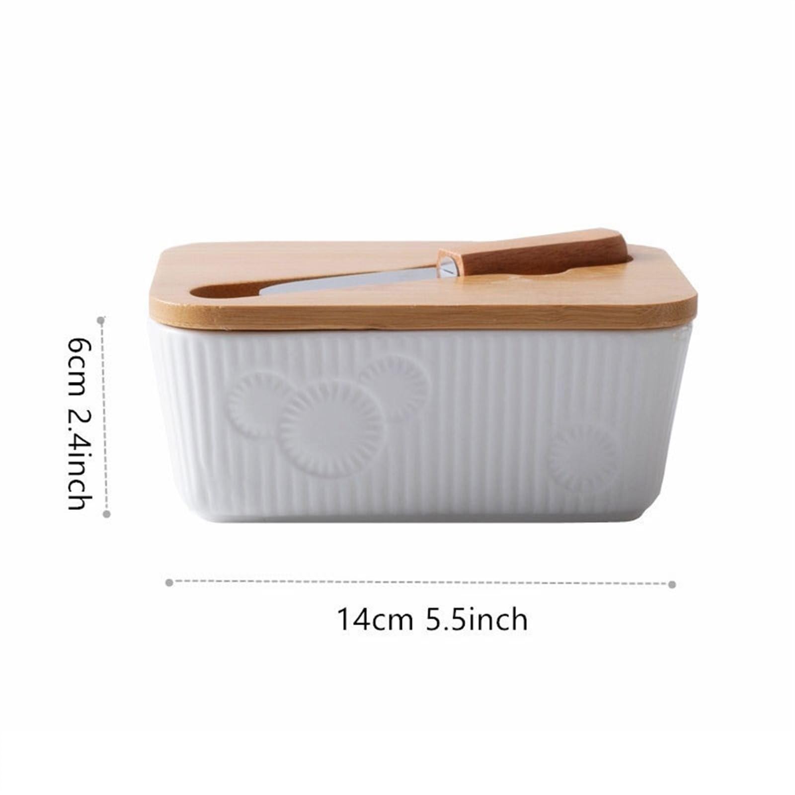Burriera In Ceramica Con Coperchio A Forma Di Zucca – Contenitore Per Burro E Formaggio, 20x10,5x9,5 Cm - 2