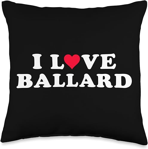I Love Ballard Shirt For Girlfriend Boyfriend I Love Matching Girlfriend & Boyfriend Ballard Name Throw Pillow, 16x16, Multicolor