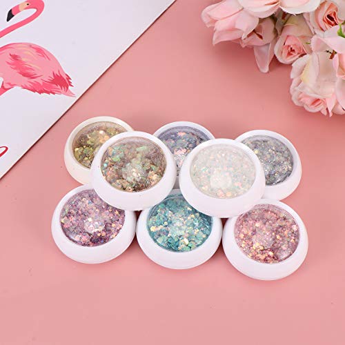 Beaupretty 8 Sätze Nagelpulver Nail Art Glitzer Schimmer Staubpulver Nagel Pailletten Fingernagel Körper Make-Up… – Bild 6