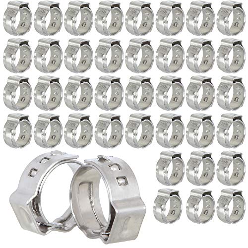 100Pcs Stainless Steel Cinch Clamp Rings 1/2 Inch PEX Cinch Crimp for 1/2 PEX Tubing Pipe Fitting Connections