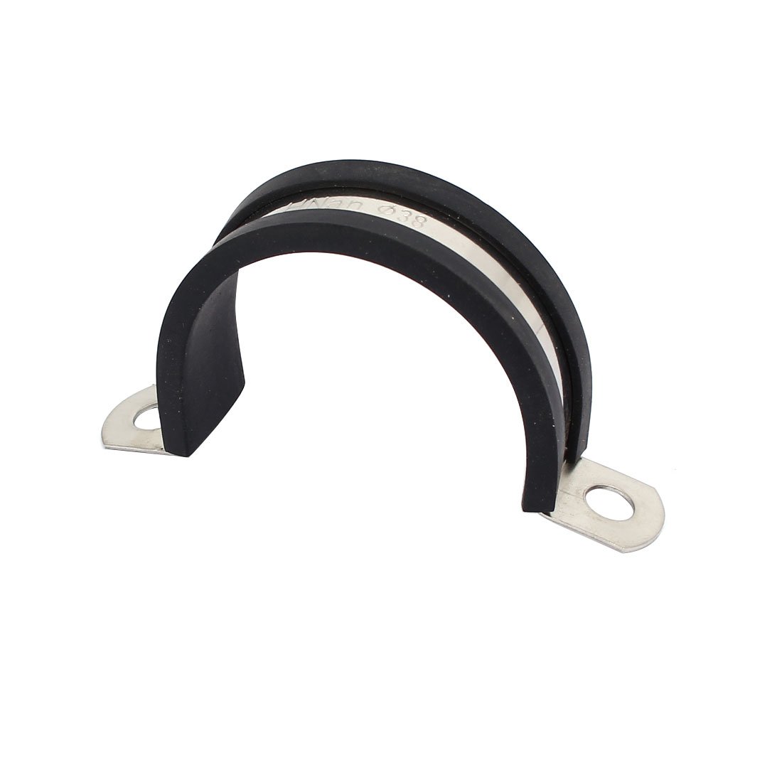 Aexit 38mm Dia Clamps EPDM Rubber Lined U Shaped Pipe Tube Wire Clamps Strap Clamps Clips 2pcs