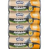 Swirl Abfall-Sack 150L (4x 8 Beutel), Müllsäcke ohne Verschluss, besonders belastbar und reißfest für Abfälle aus Haus und Garten