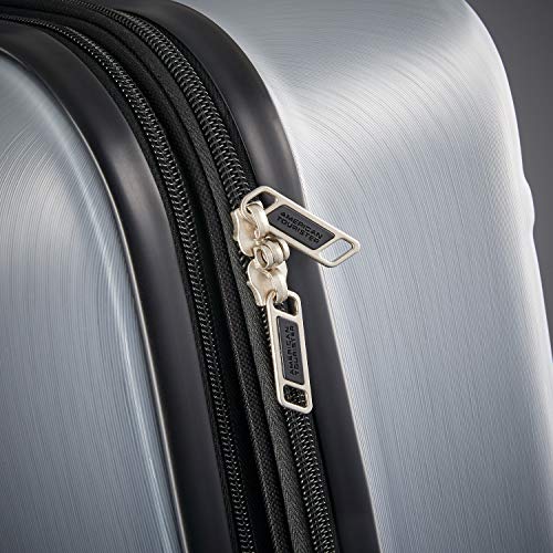 Image of American Tourister Moonlight Hardside Expandable Luggage with Spinner Wheels, Silver, 3-Piece Set (21 /24 /28)