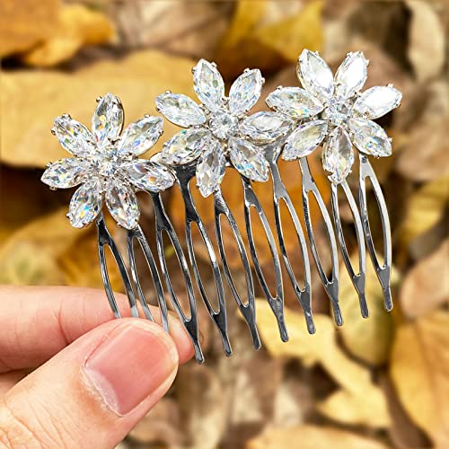 Afoofa Bridal Hair Comb, Sparkle Rhinestone Wedding Hair Comb, Elegant Sliver Hair Side Comb Hair Pieces Wedding Accessories For Bride, Bridesmaids, Women, Girls #TOP9