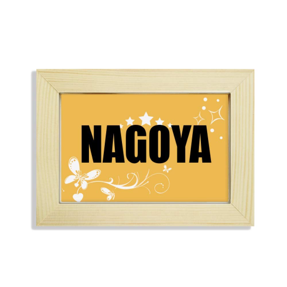 Marco de fotos de madera de Nagoya Japón con pintura de flores decorativa para escritorio