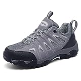 SHULOOK Hiking Shoes Women | Waterproof Shoes for Women | Comfortable & Light-Weight & Non-Slip | Women's Hiking Shoes Walking Trekking Camping Tennis Sport Sneakers Black Grey 10.5