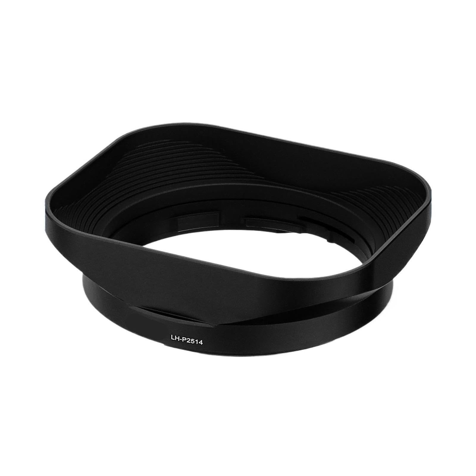 Parasol Cuadrado de Metal for Lente LH-P2514, Compatible con Panasonic, Lente ASPH DG25 25MM F1.4 II H-X025(Lens Hood)