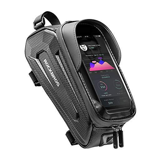 ROCKBROSトップチューブバッグ 防水 自転車 スマホホルダー 大容量 フレームバッグ ロードバイク 6.5インチスマホ対応 高感度タッチスクリーン 大型機も楽 iPhone 11Pro Max XS 8plus/galaxy s8 s9/HUWEI Mate P30 P20 Pro P10 lite/Sony Xperia Nexus/Xiaomi Note 8 PRO