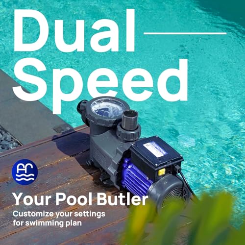 Image of Aquastrong 2HP In /Above Ground Pool Pump, Dual Speed, 115V, 5186GPH, High Flow, Powerful Self Primming Swimming Pool Pumps with Filter