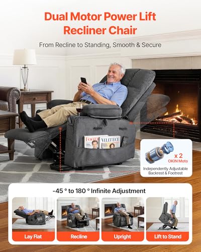 Sillón Recliner de Poder Grande Gris Oscuro miniatura 4