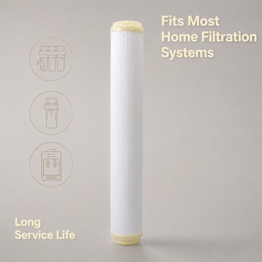 4er-Pack 2,8 x 20 Zoll UF-Membran-Hohlfaser-Ersatzkartusche, 0,01 Mikron Filtration, geeignet für Brunnenwasser, Untertisch- und Hauswasserfiltersysteme