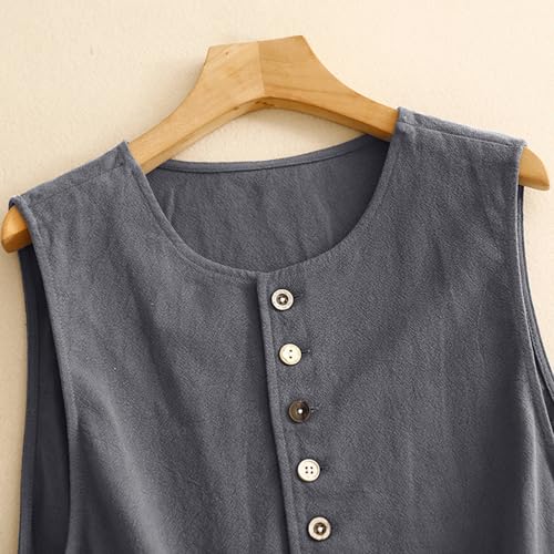 MINTLIMIT Women's Linen Vest Summer Sleeveless Scoop Neck Waistcoat Lightweight Work Casual Cotton Blazer Vest2
