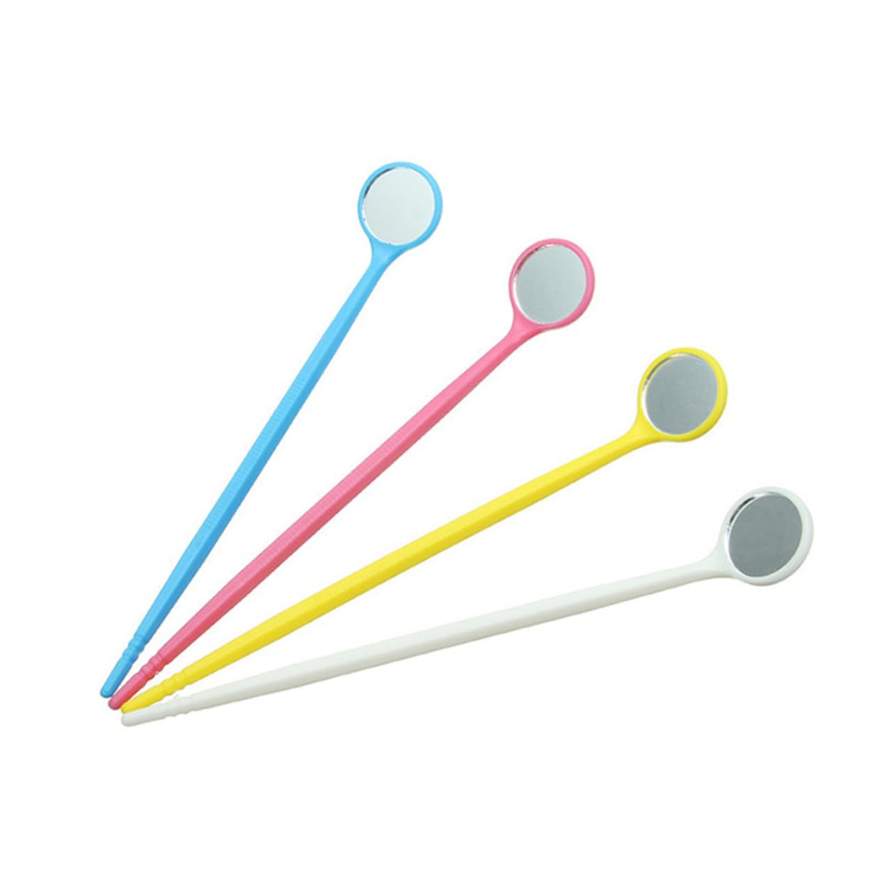 Specchio Orale Usa e Getta 100 Pezzi Manico in Plastica Blu per Visualizzazione Dentale e Retrazione Guance per Uso Domestico