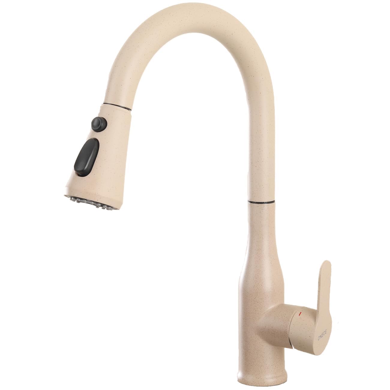 ONECE Kitchen Tap with Sprayer Wheat Colour, Kitchen Sink Mixer Tap with 3 Water Jets, 360° Rotatable Tap for Sink, Pull Out Mixer Tap in Stainless Steel, Ceramic Cartridge, Beige