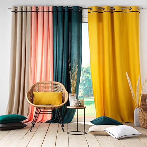 Rideau Linette 135 x 240 Petrole Douceur d'Intérieur - vue 3