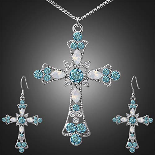 Hislaves Conjuntos de joias, conjunto de joias feminino com pingente de strass incrustado com corren