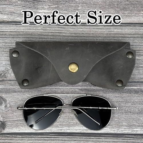 Image of Leather Glasses Case for Men - Vintage Rustic Belt Eyeglass Holder