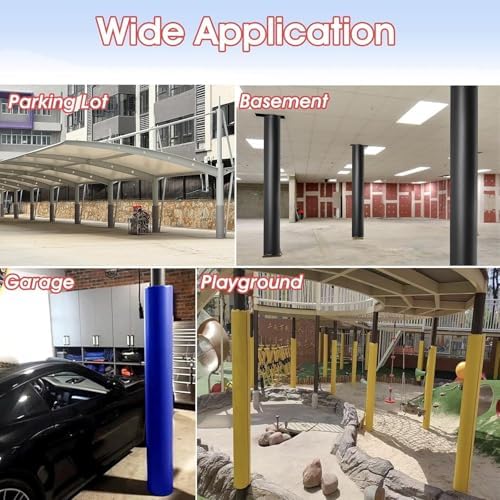 Heavy-Duty Basketball Pole Pad - Safe Round Column Cover Wrap for Basement/Porch - Green 3.5" Diameter Protection Pad
