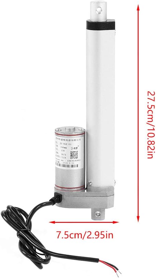 Linear Actuator Lift Electric Motor Bracket 12V Force 750N Stroke 150-700mm (150mm)