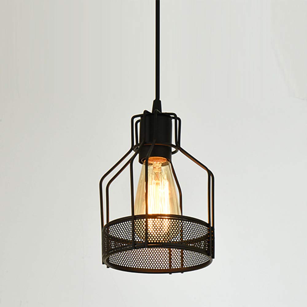 Mengjay Pendant Light Vintage Metal lampshade Retro E27 Hanging lamp with Geometric Triangle Design Industrial Ceiling Light Hanging lamp for Bedroom, Living Room, Restaurant (Style:F)