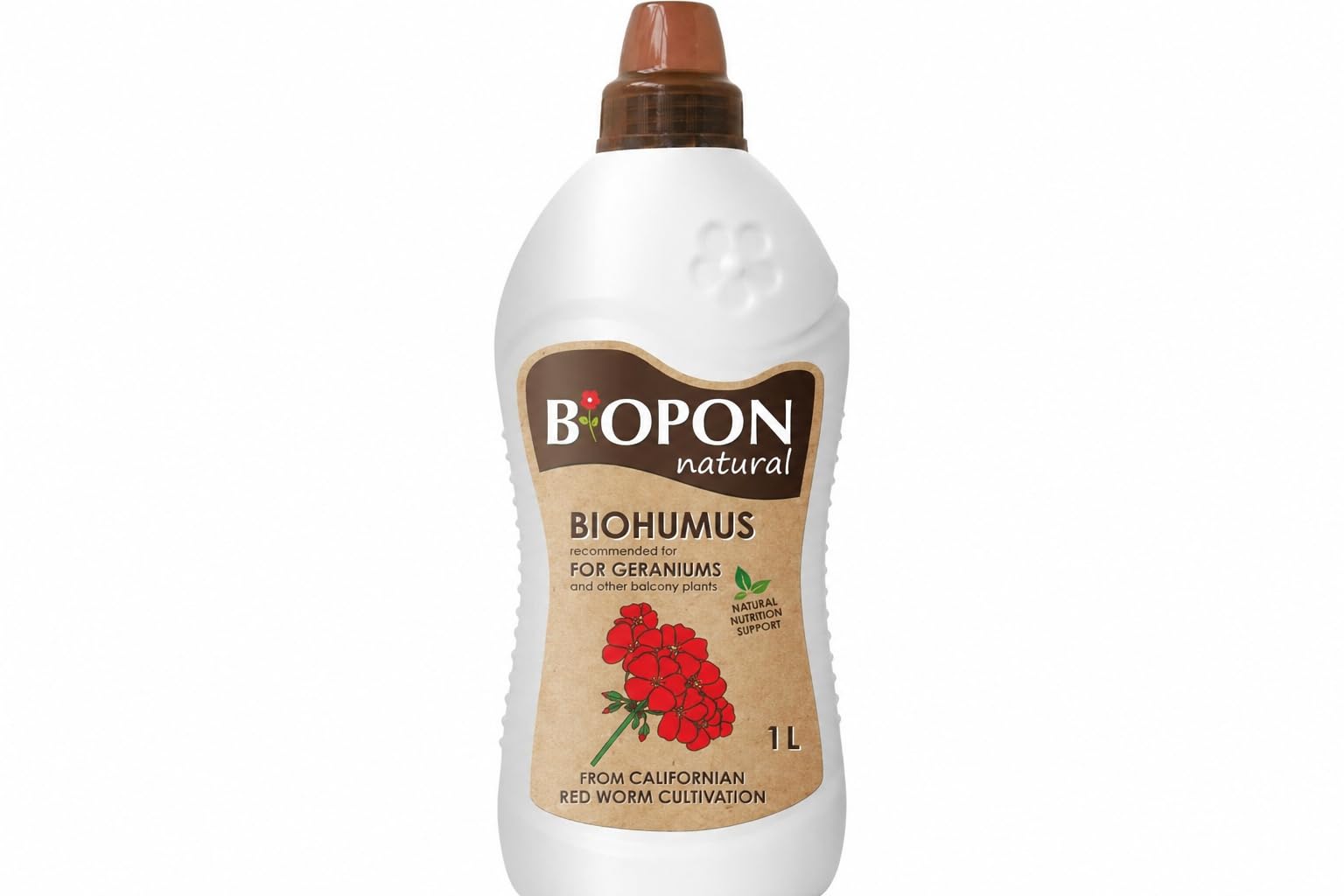 Organic Biohumus Plant Soil Conditioner 1L | Liquid Fertiliser for Pelargonium & Balcony Plants | Natural Worm Castings Soil Enrichment for Strong Growth & Long-Lasting Blooming
