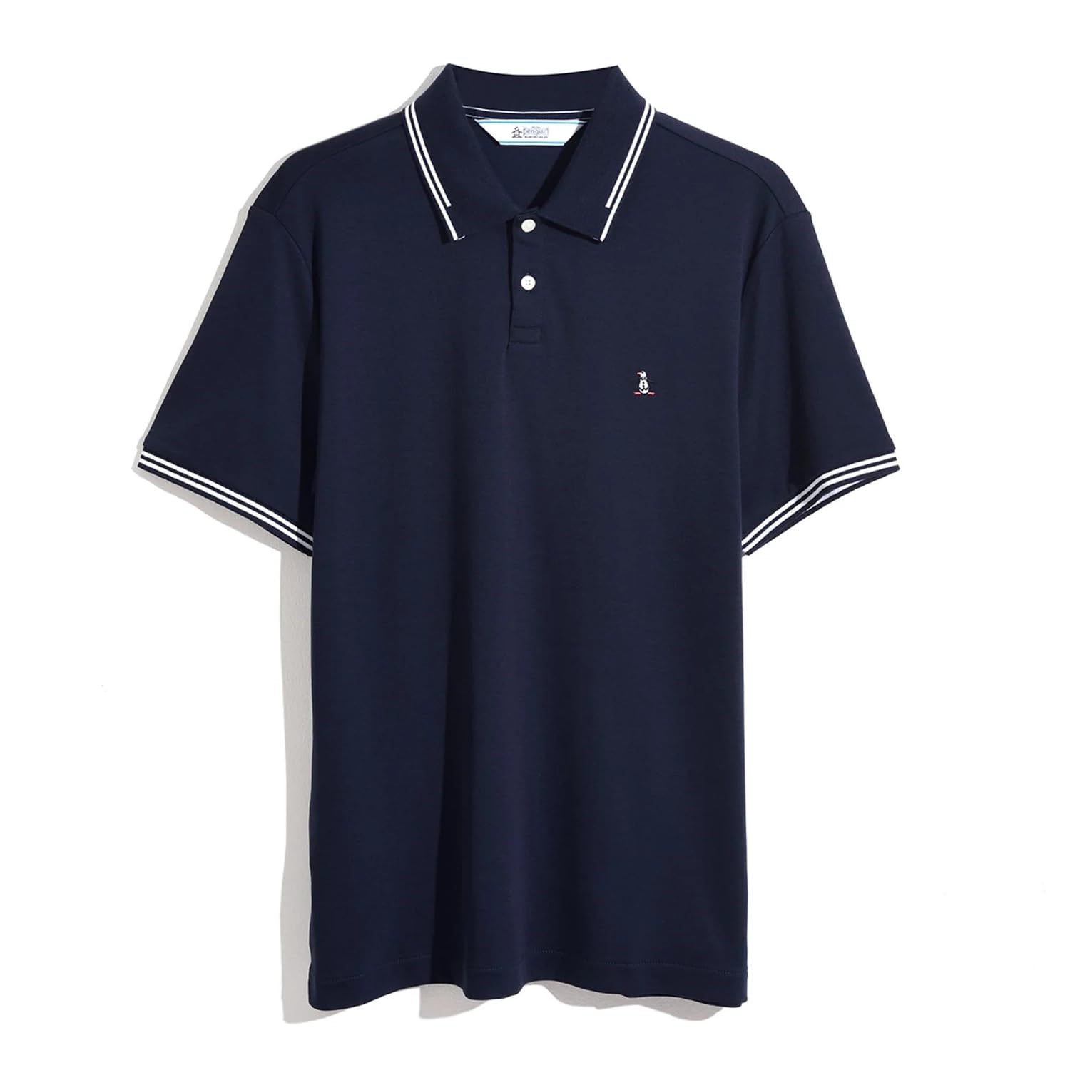 Original Penguin Men's Dark Sapphire Icons Organic Cotton Tipped Polo Shirt-Dark Blue-Medium