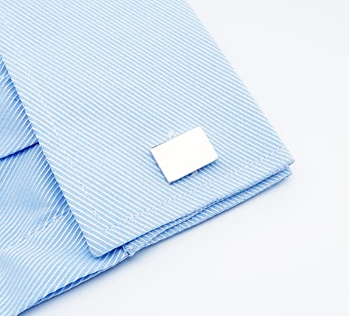 Classic Rectangle Stainless Steel Men's Cufflinks in Gift Box Classic Tuxedo Shirt Cuff Link for Wedding Formal Business2