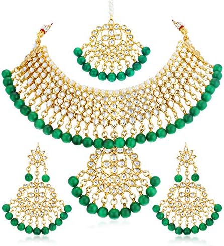 Sukkhi Trendy Kundan Gold Plated Wedding Jewellery Choker Necklace Set for Women