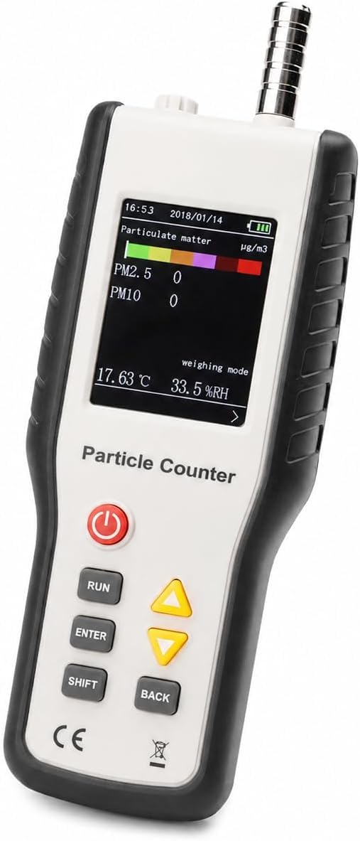 PM2.5 Luftqualitätsdetektor, Staubpartikelzähler mit 2,8 Zoll LCD, misst 0,3 bis 2,5 Mikron, Überwachungssystem für die Raumluftqualität