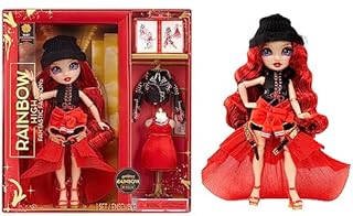 Rainbow High Fantastic Fashion Doll - RUBY ANDERSON - Czerwona 11-calowa Lalka Modowa i Zestaw z 2 Strojami i Akcesoriami do Zabawy Modą - Świetna dla Dzieci w Wieku 4-12 Lat
