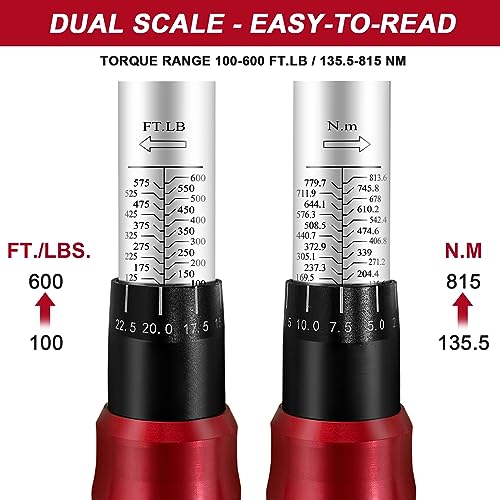 Roartisa 3/4 Torque Wrench, 100-600ft.lb/135.5-815Nm Dual-Direction Adjustable High Accuracy Torque Wrench 3/4 Drive, ±3% Click with Buckle for Car Trucks Oil Rigs Off-Road Equipment by Roartisa - Image 3