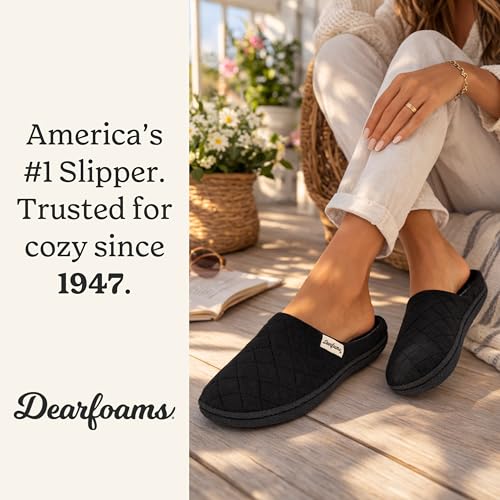 Image of Leslie Terry Clog House Shoes with Memory Foam, Indoor Slippers with Wide Widths