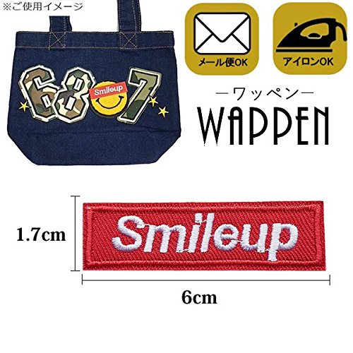 Amazon.co.jp: ロゴ ワッペン 刺繍 アイロン接着 縦1.7cm×横6cm smile