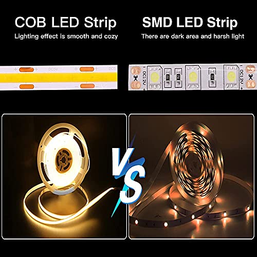 Tira de luces LED COB flexible 3m luz cálida 3000K miniatura 6