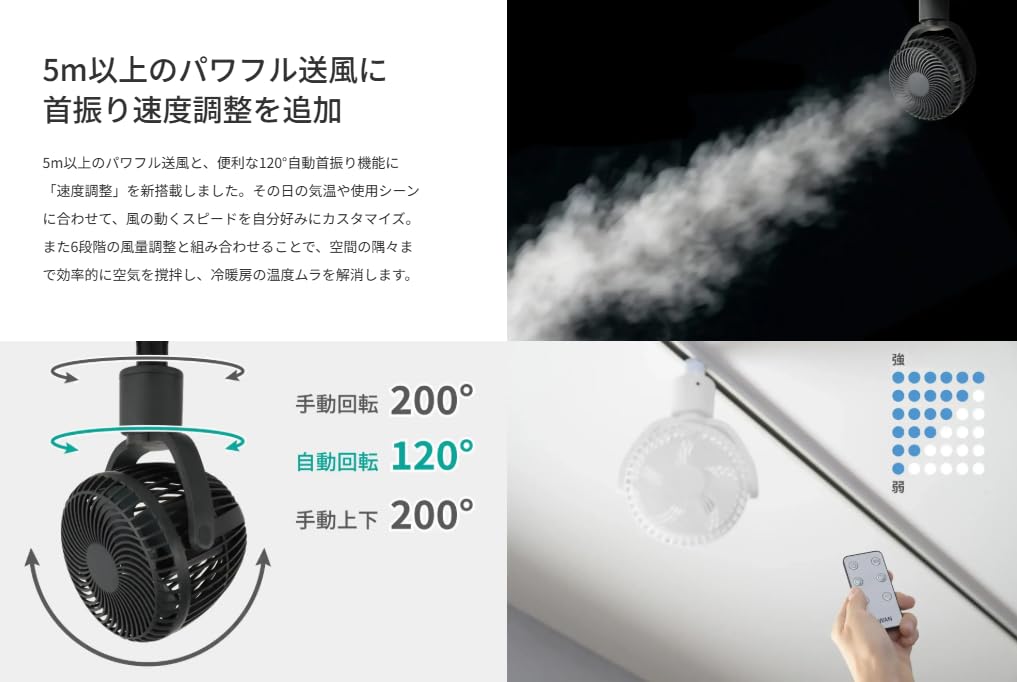 Amazon.co.jp: スワン電器 ダクトレール専用小型レールファン 首振り