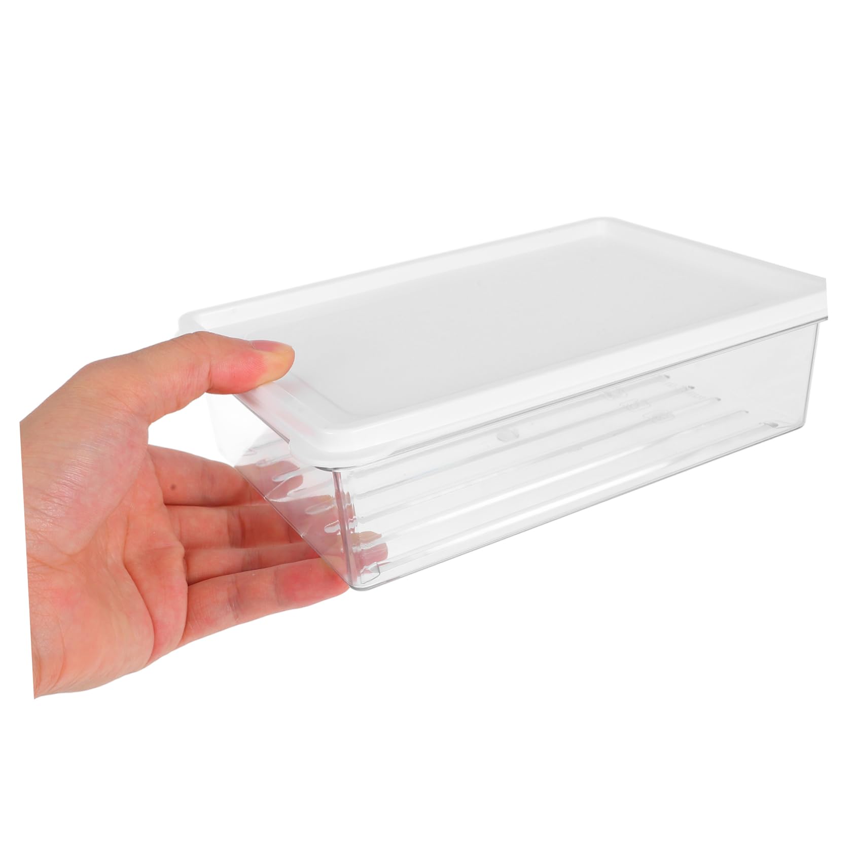 PRETYZOOM 4piezas Contenedor Transparente Para Refrigerador Caja Almacenaje Tapa Práctica Para Alimentos Frescos y Congelados