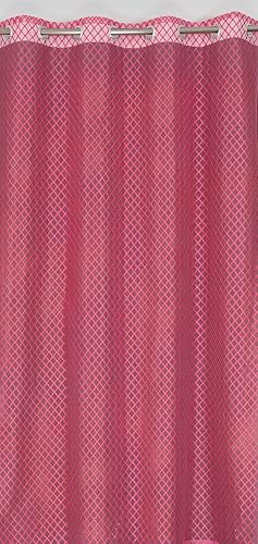 Image of Sheer Net Semi Transparent Home Decor Curtains for Living Room, Balcony Doors and Windows Panel, Parda, Eyelets Hanging, Pink, 1 Piece, 4 x 9 Feet