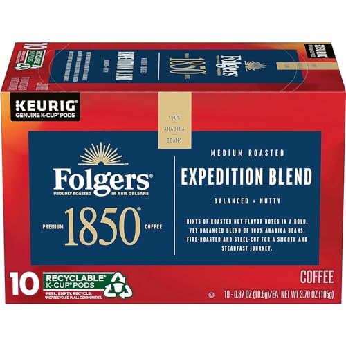 Folgers 1850 Pioneer Blend Medium Roast Coffee K-Cup Pods, 54 Count