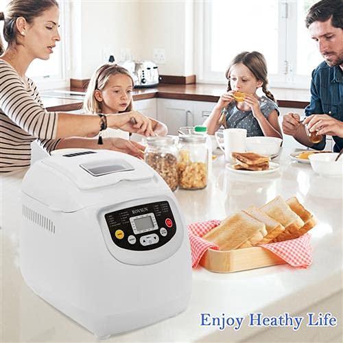 Bonnlo 19 In 1 Large Bread Machine with Gluten Free Setting,2LB Stainless Steel Programmable Bread Maker Machine with Non-Stick Pot,Automatic Keep Warm,3 Crust Color 3 Loaf Sizes,Recipe Booklet