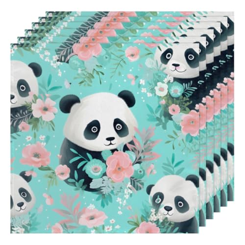 Pañuelos de tela Panda set de 6 50.5 x 50.5 cm miniatura 1