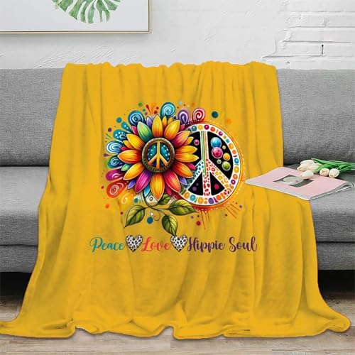 Plaid microfibre Peace Symbol de qualité supérieure jeté de canapé 3D - 2