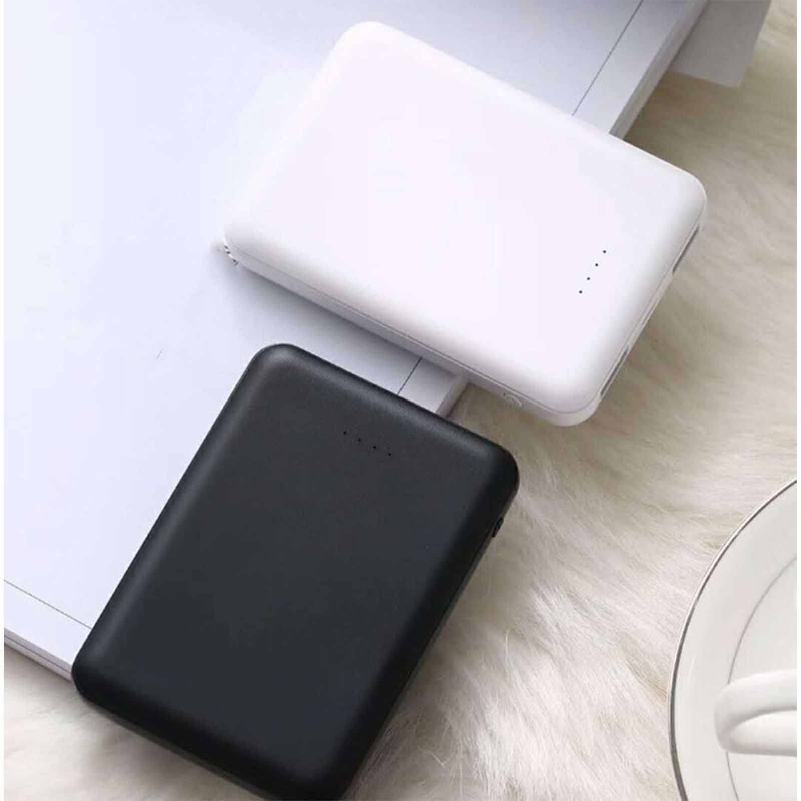 Power Bank, 5000mAh /10000mAh Cargador Portátil De Alta Capacidad Carga Rápida con 3 Salidas Y Entrada Tipo C Paquete De Batería Externa con 4 Luces LED Ultra Compacto(White,5000mAh)