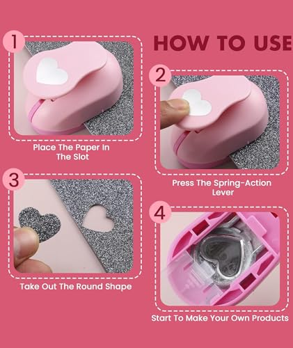 Image of 101 Pcs Stamp Puncher and Origami Paper, Postage Stamp Punch, Paper Punch Tool Set for DIY Scrapbooking and Craft Projects (Light pink)
