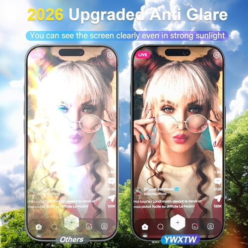 Image of YWXTW 2 Pack for iPhone 16 Pro Max Matte Privacy Screen Protector 6.9 Inch + 1 Set Camera Lens Protector, Anti Spy Anti Glare 16 Pro Max Tempered Glass Film, Anti Fingerprint, Bubble Free