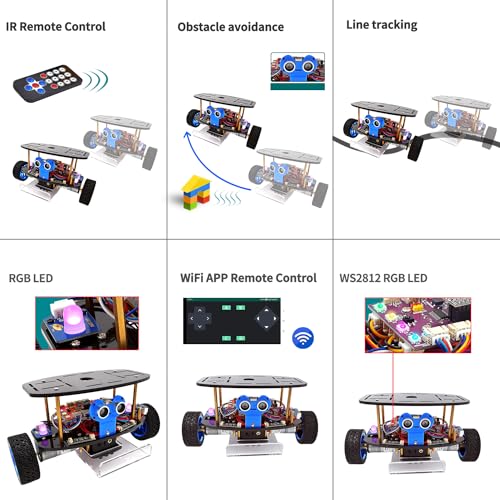 Adeept Self-Balancing Robot Car Kit(Compatible with Arduino IDE), STEM Projects Kit, Robotics & Engineering Kit, Programming Set, Line Tracking, Ultrasonic Sensor, IR Wireless Remote Control - Image 5