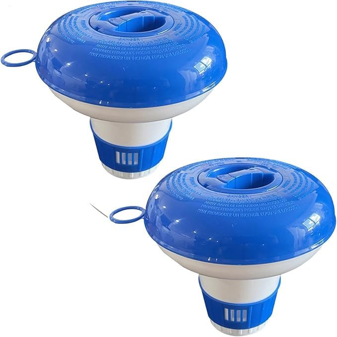 Dispensador De Cloro, 2 Flotadores Para Cloro De Piscina, Dispensador De Pastillas De Cloro Flotante Ajustable, Contenedor Portátil Para Pastillas Químicas Pastillas De Cloro Y Accesorios Para Piscina