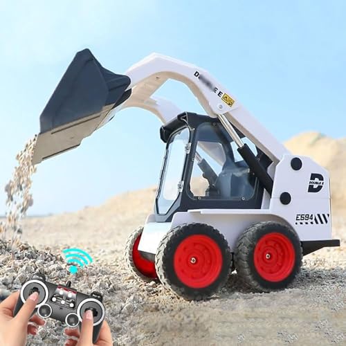 FANXMF RC Skid Steer Loader 1/14 11 Channel Remote Control Bulldozer Crawler with Lights Sound 2.4G...