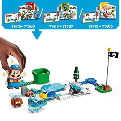 LEGO Super Mario Pack di Espansione Costume di Mario Ghiaccio e Mondo Ghiacciato, Modellino da Costruire con Tuta e Personaggi Pinguastro e Goomba 71415 - Immagine 2